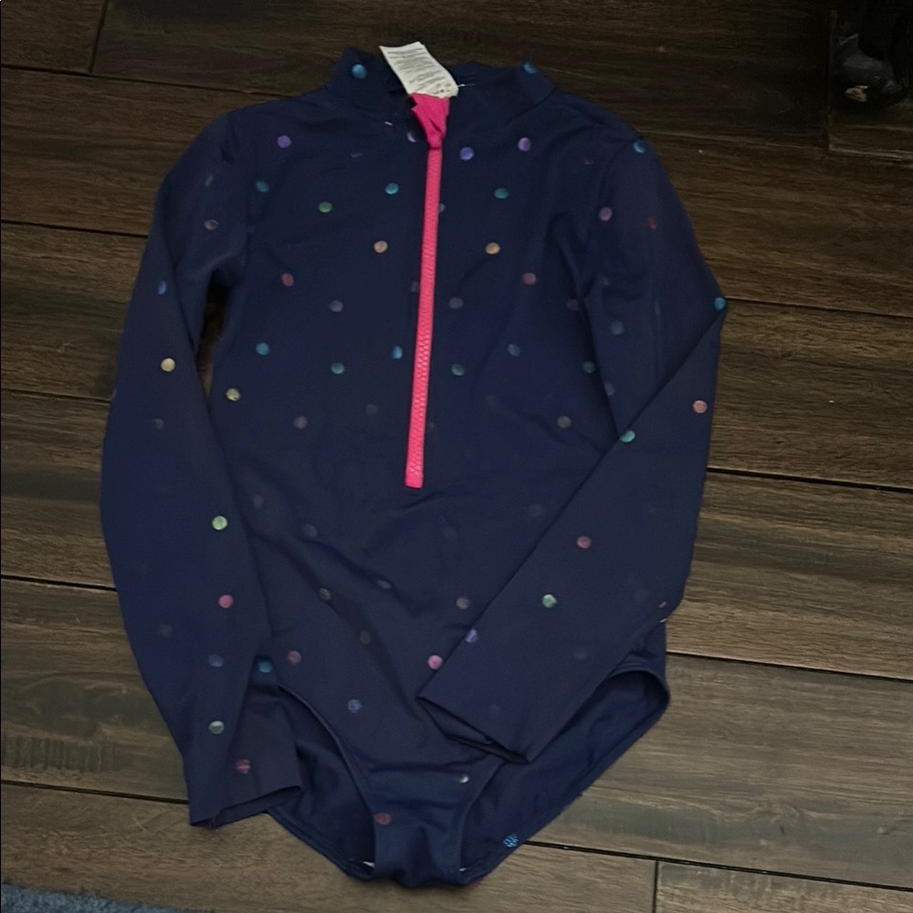 Boden Blue One Piece Swimwear with Polka Dots 8-9yr